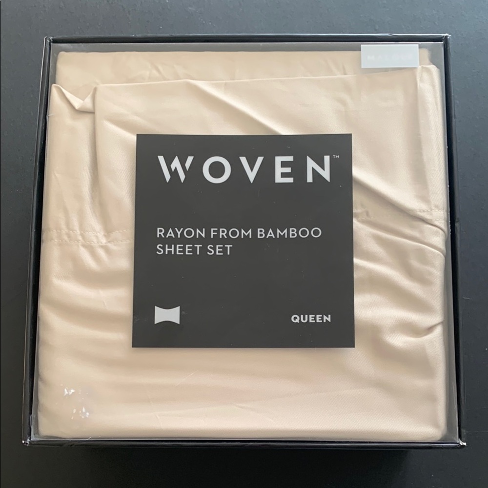 Woven Rayon from Bamboo Queen Sheet Set - Cream